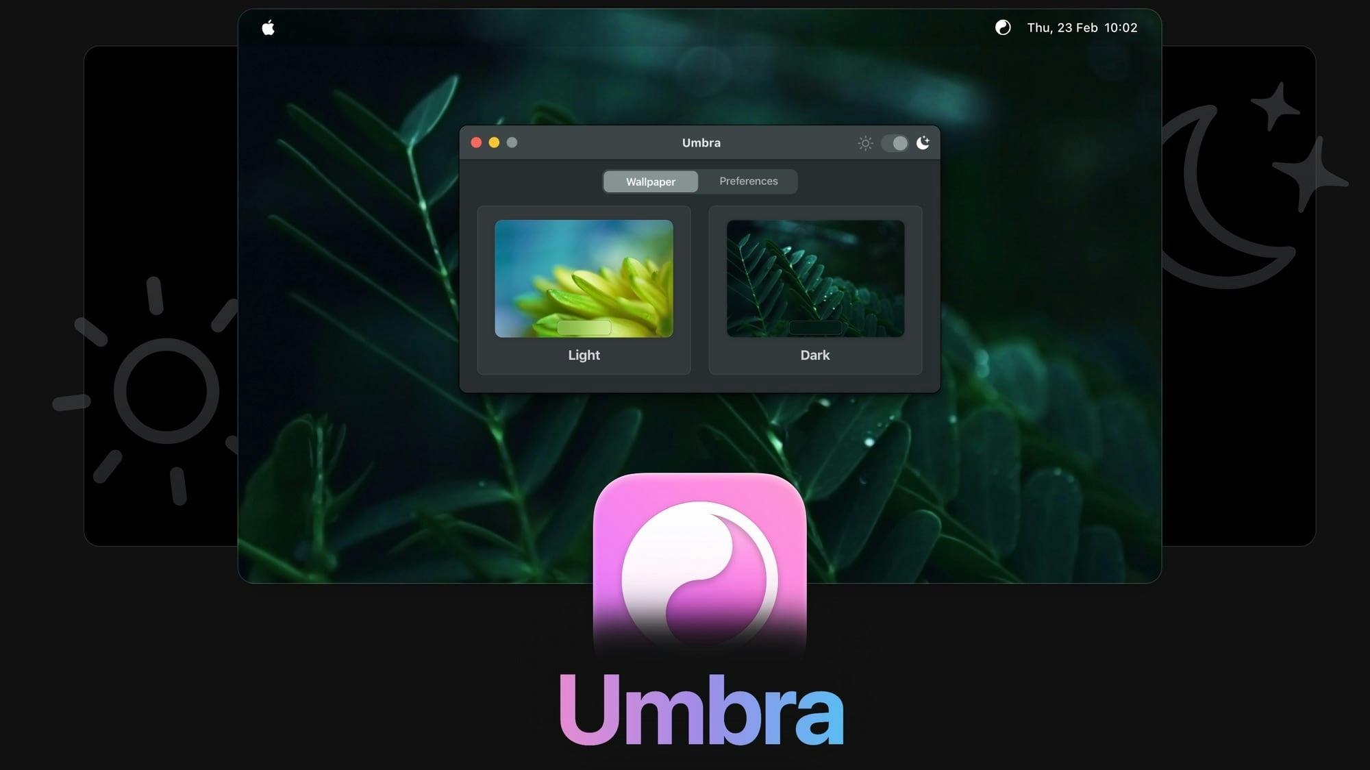 Image presenting preview of the Umbra MacOS app